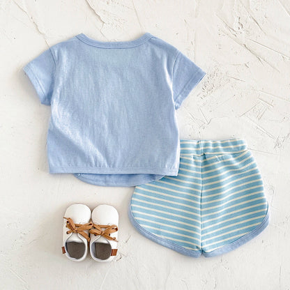 2 Piece Shirt and Stripe Shorts