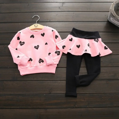 Heart Sweatshirt/Leggings with tutu