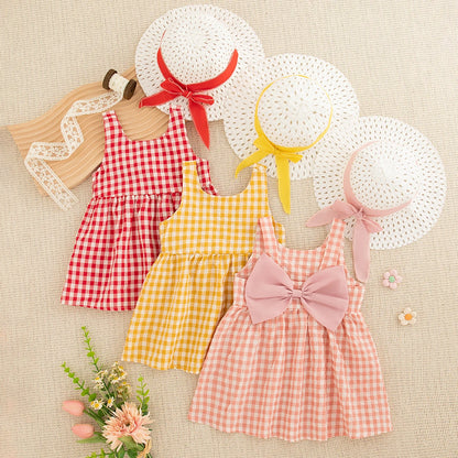 Checkered Breathable Suspender Dress