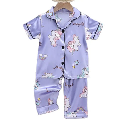 Unicorn Silk Satin Pajama Set