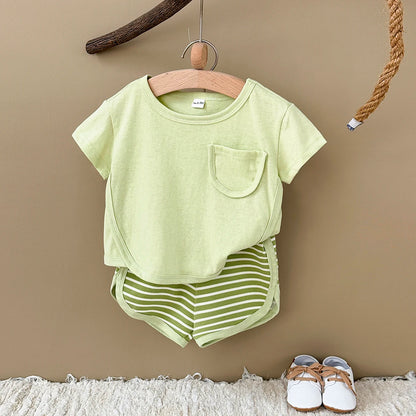 2 Piece Shirt and Stripe Shorts