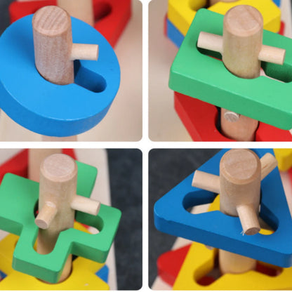 Kids Wood Stacking Blocks Set
