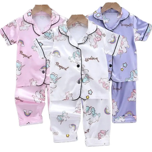 Unicorn Silk Satin Pajama Set