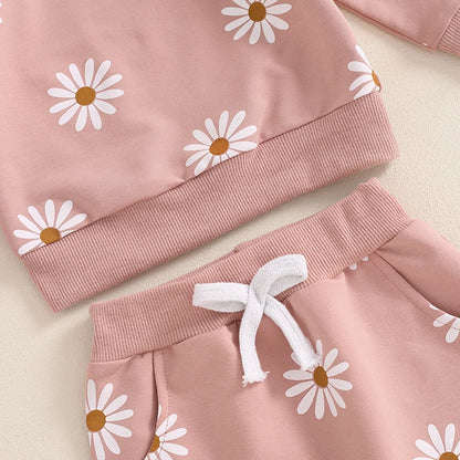 Floral Print Sweatshirt/Sweatpant Set