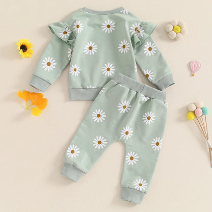 Floral Print Sweatshirt/Sweatpant Set