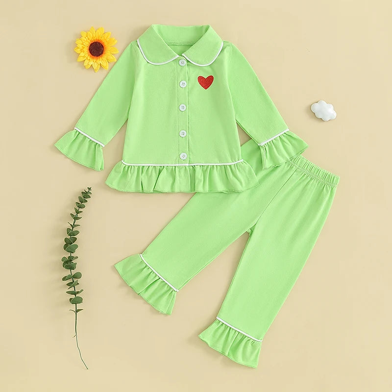 2 Piece Girl Long Sleeve Pajama Set
