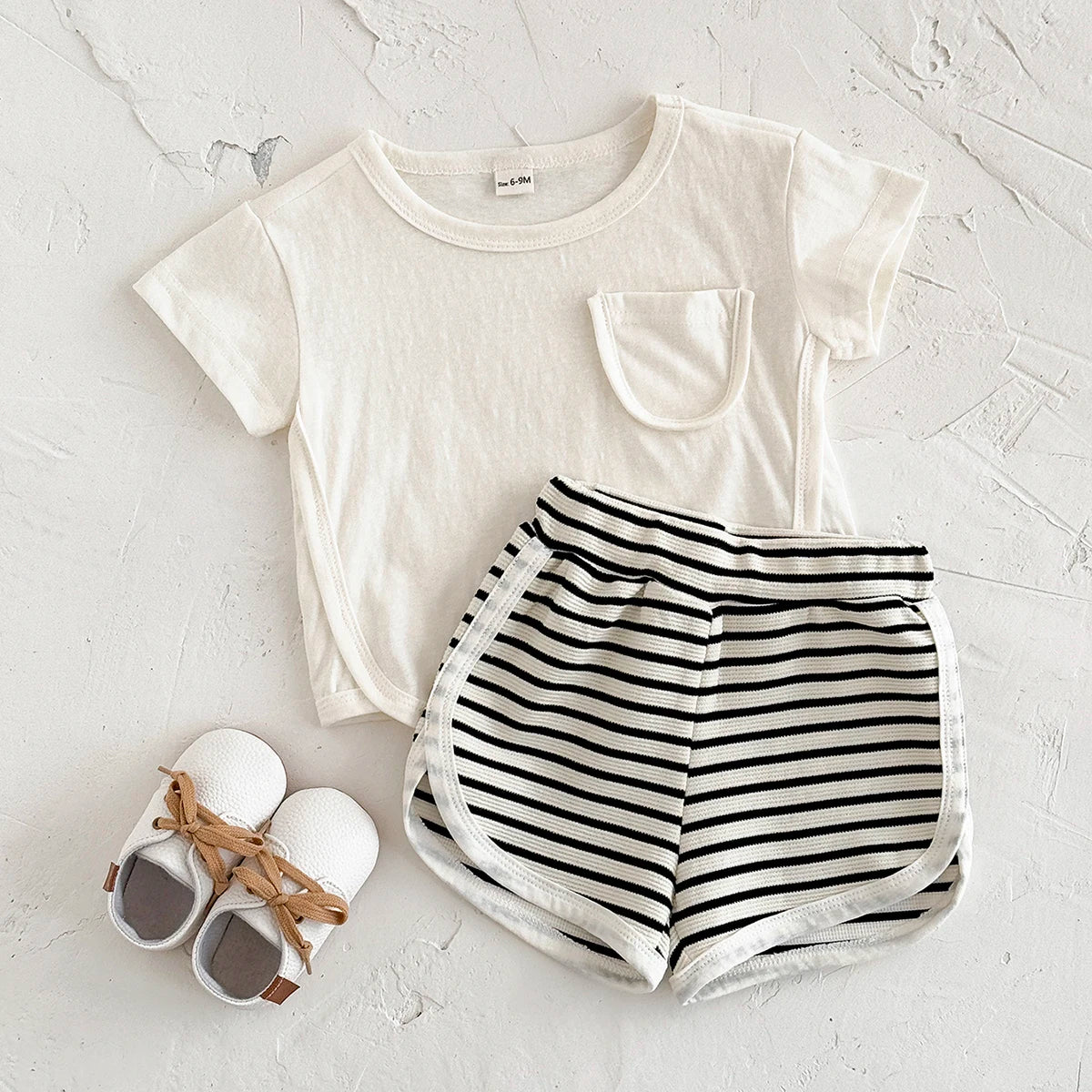 2 Piece Shirt and Stripe Shorts