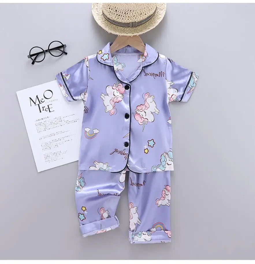 Unicorn Silk Satin Pajama Set