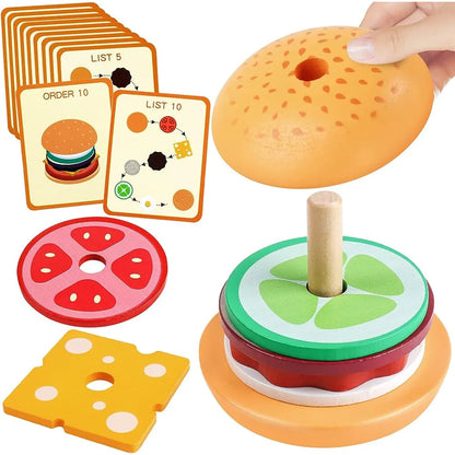 Wooden Burger Stacking Toy