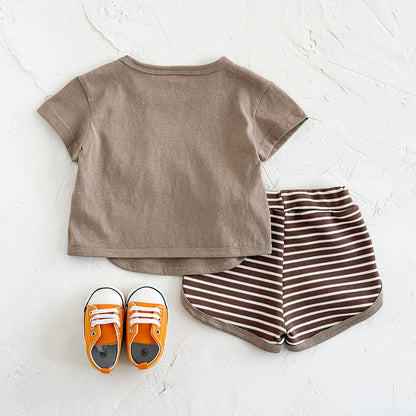 2 Piece Shirt and Stripe Shorts