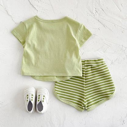 2 Piece Shirt and Stripe Shorts