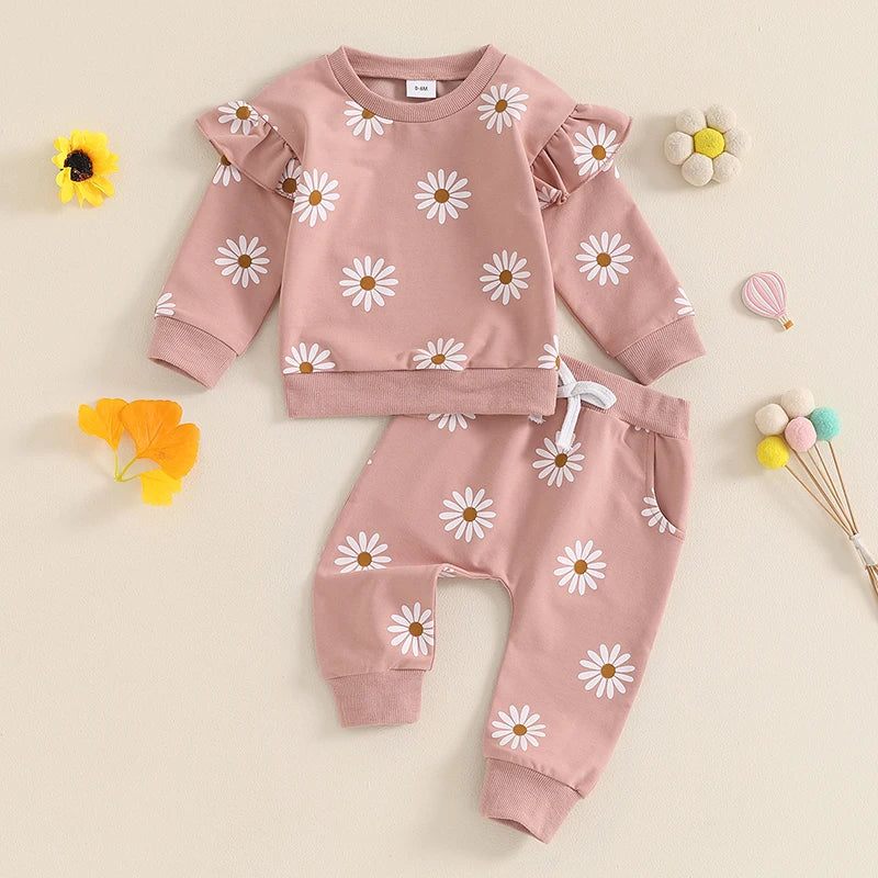 Floral Print Sweatshirt/Sweatpant Set