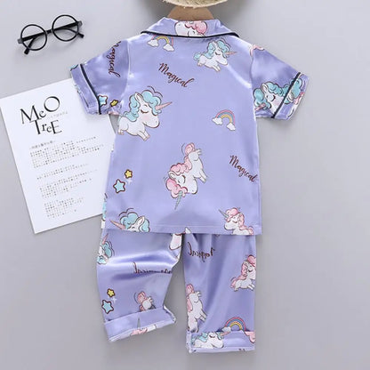 Unicorn Silk Satin Pajama Set
