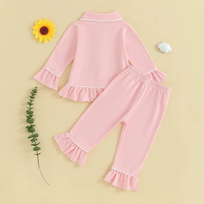 2 Piece Girl Long Sleeve Pajama Set