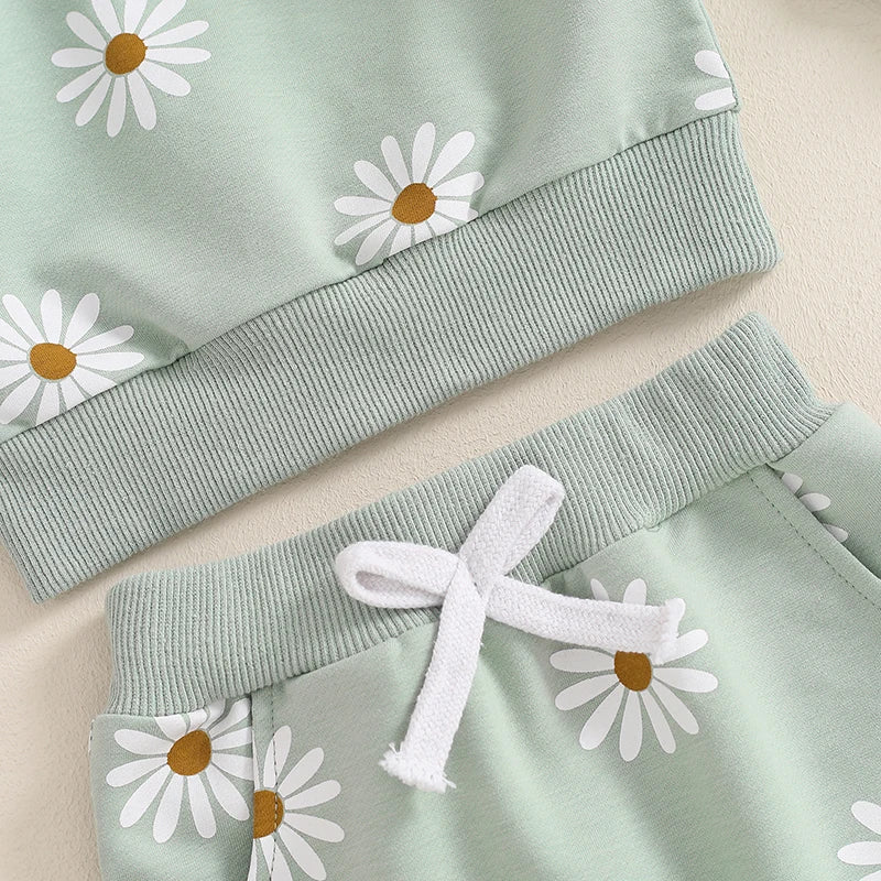 Floral Print Sweatshirt/Sweatpant Set