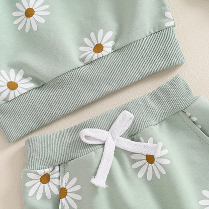 Floral Print Sweatshirt/Sweatpant Set