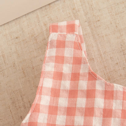 Checkered Breathable Suspender Dress