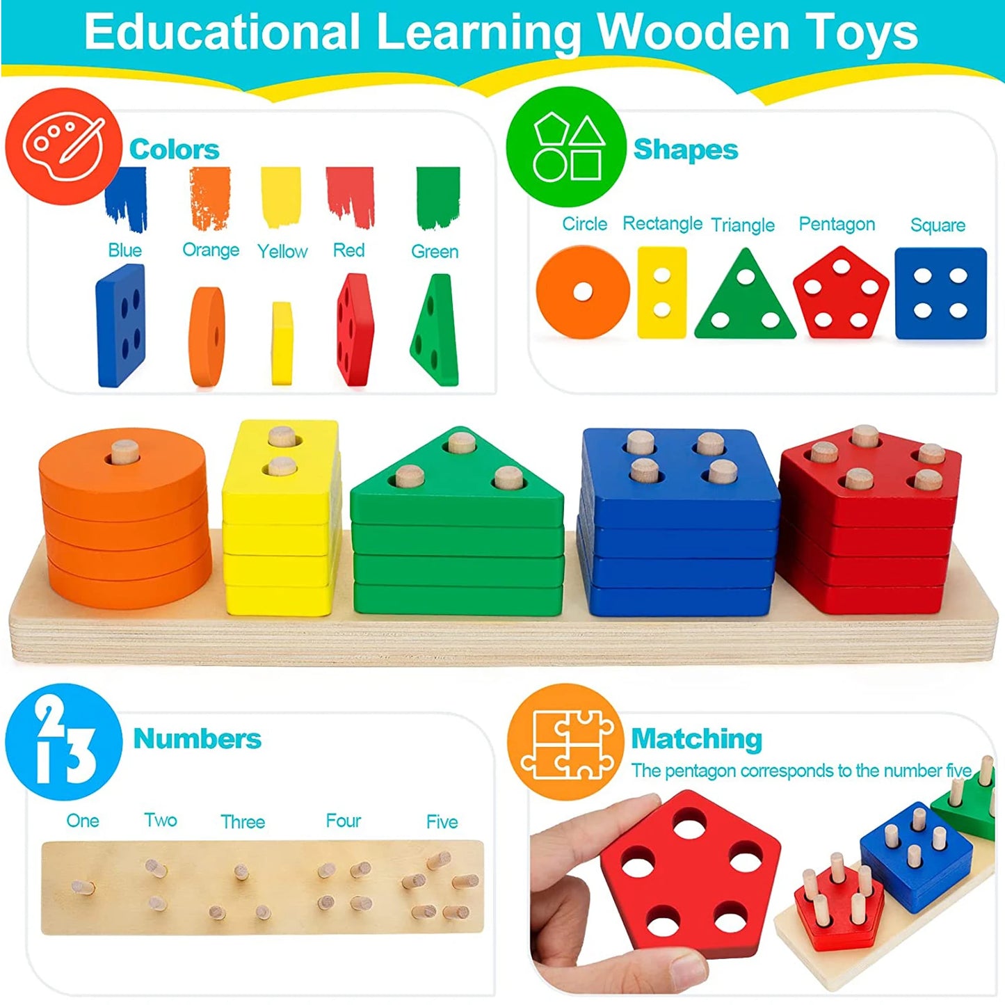 Baby Wooden Stacking Ring Toy