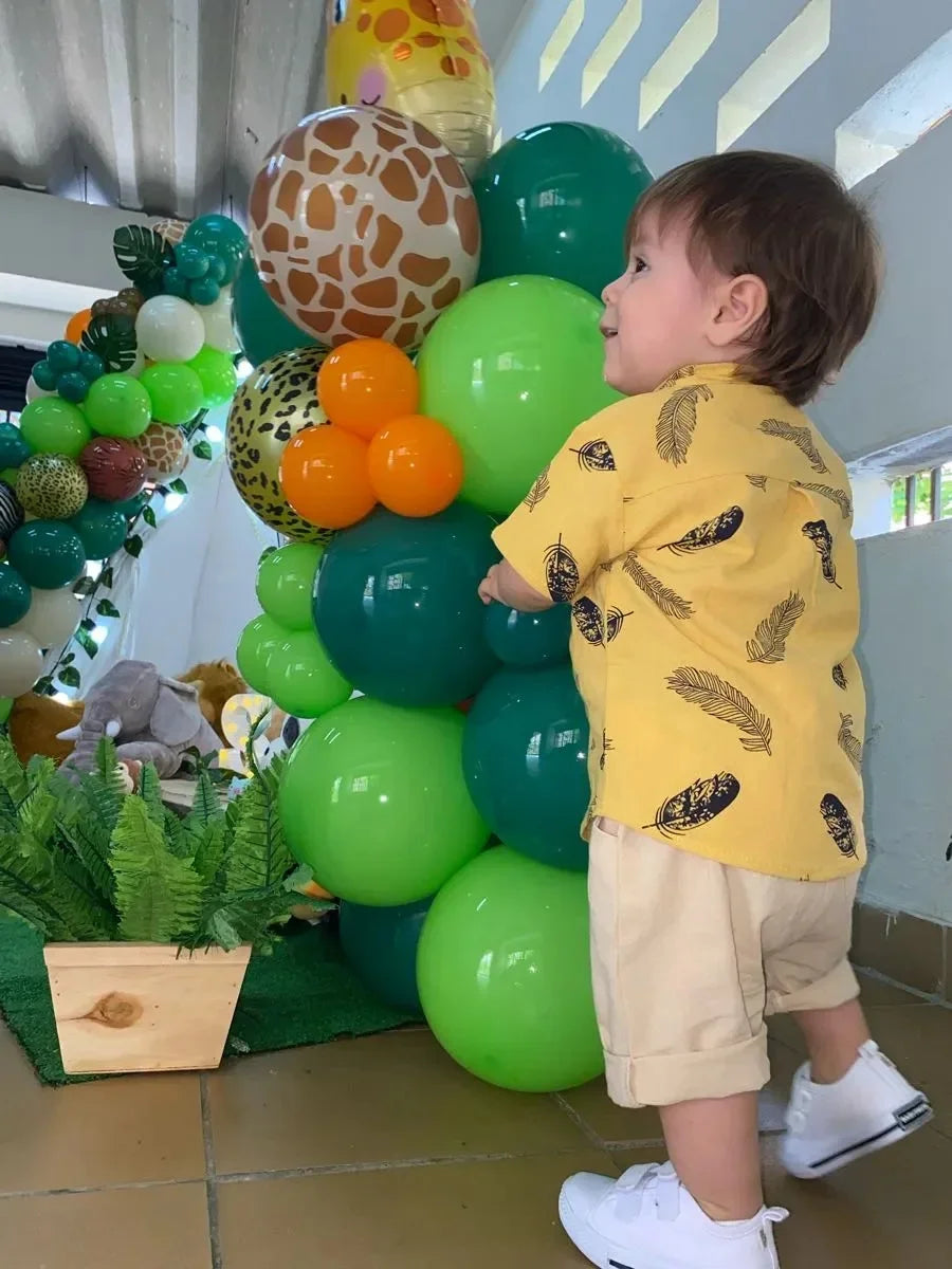 Leaf Print Shirt and Shorts