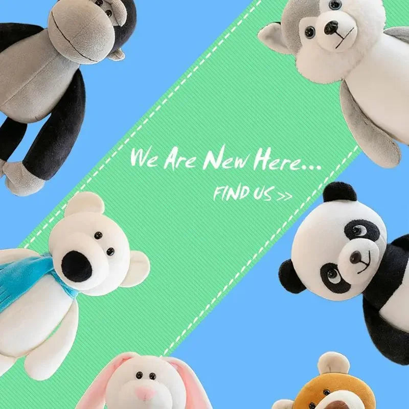 Stuffed Plush Animals Lion, Elephant, Tiger, Dog, Fox, Monkey, Deer