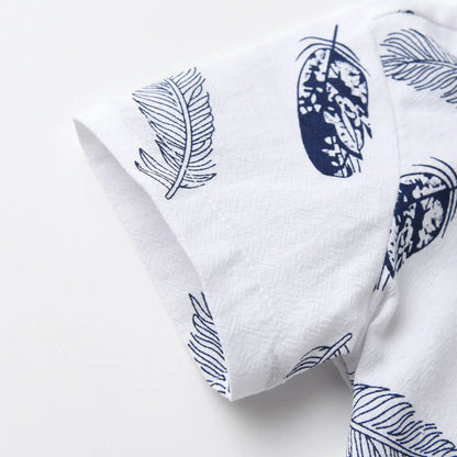 Leaf Print Shirt and Shorts