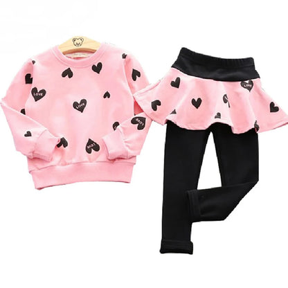 Heart Sweatshirt/Leggings with tutu