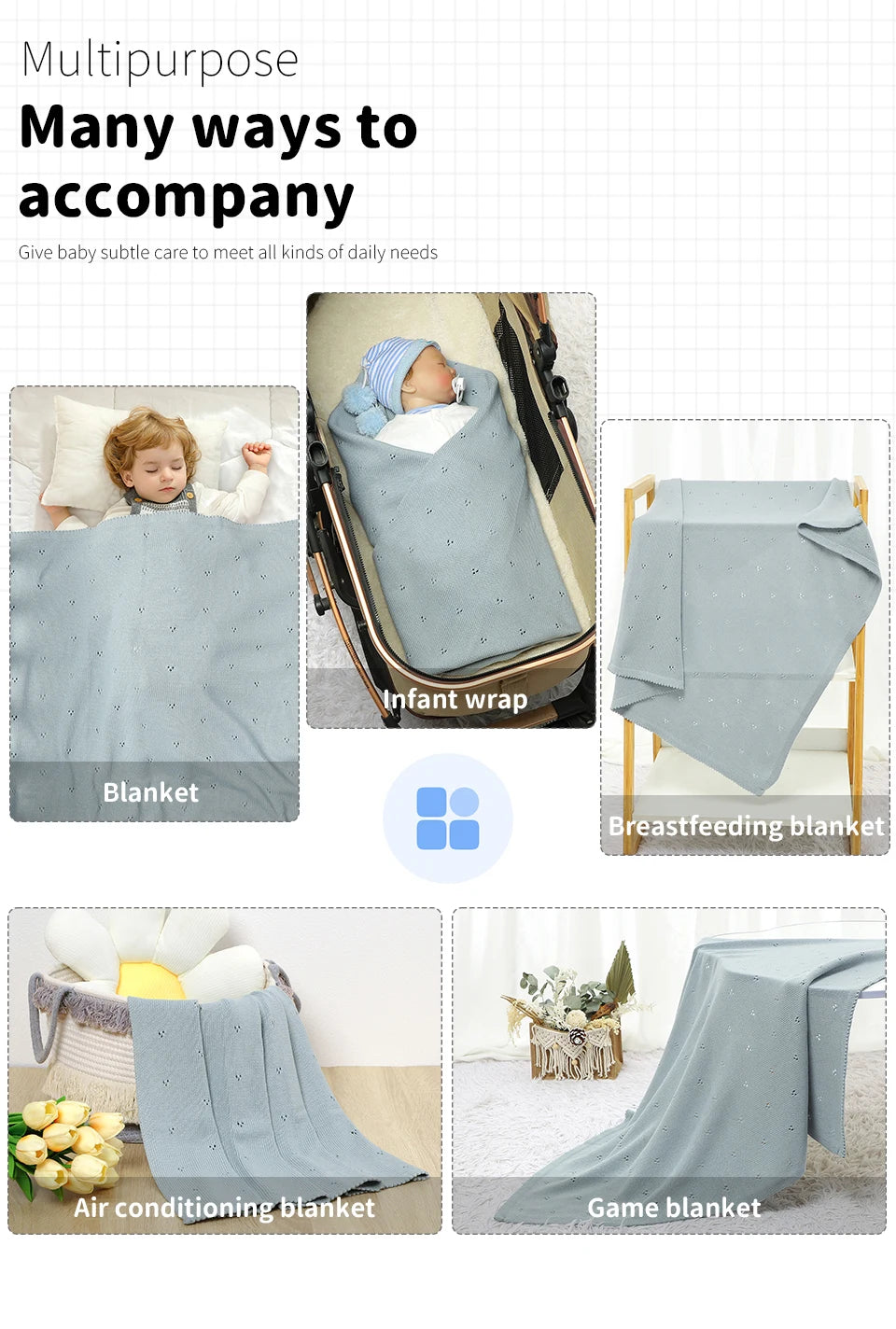 Cotton Knit Baby Blanket
