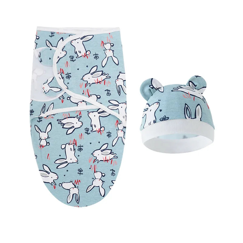 Baby Blanket & Hat Set Cartoon Printed