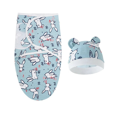 Baby Blanket & Hat Set Cartoon Printed