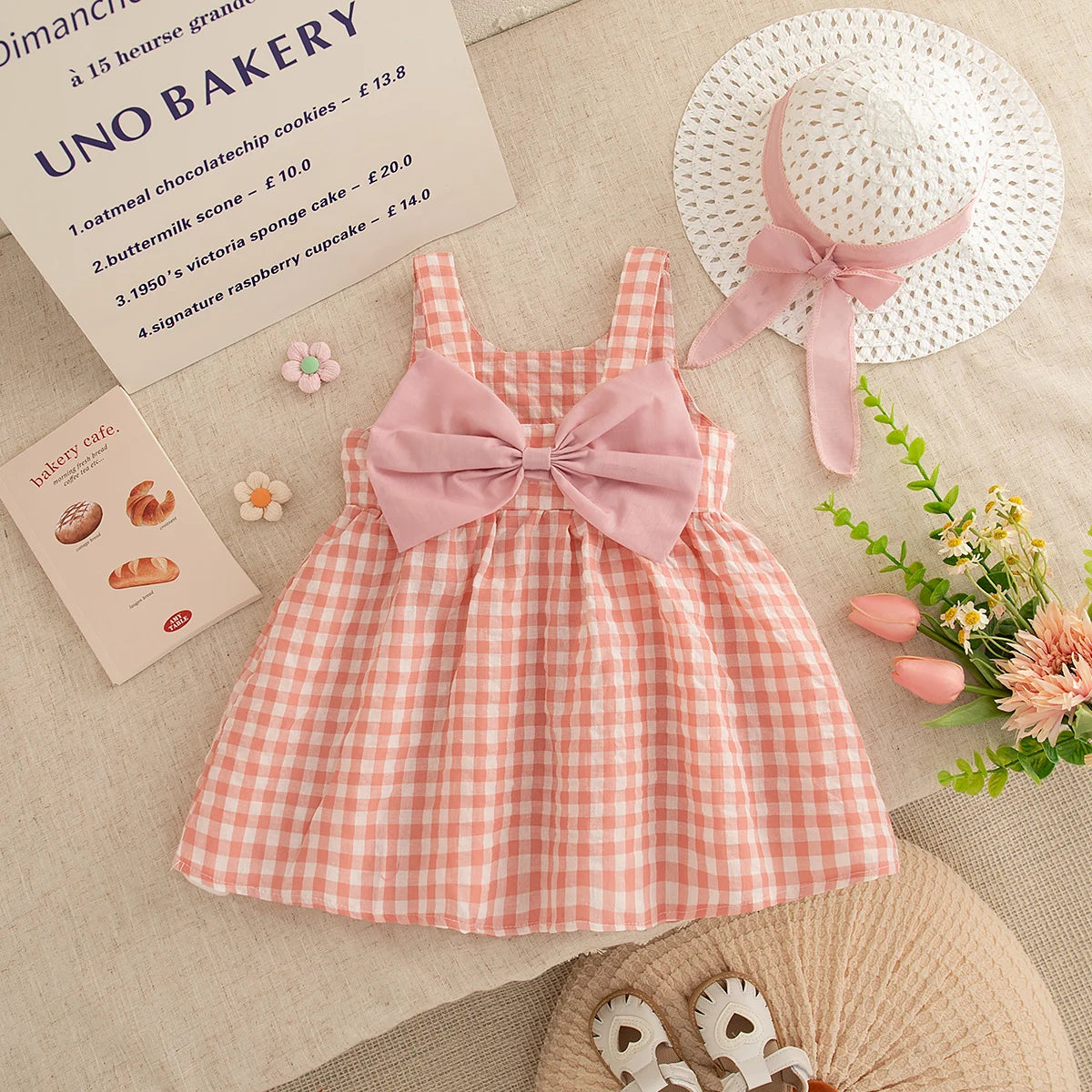Checkered Breathable Suspender Dress