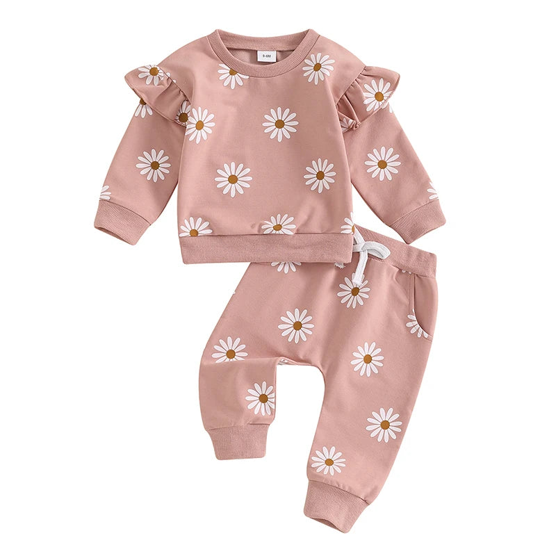 Floral Print Sweatshirt/Sweatpant Set