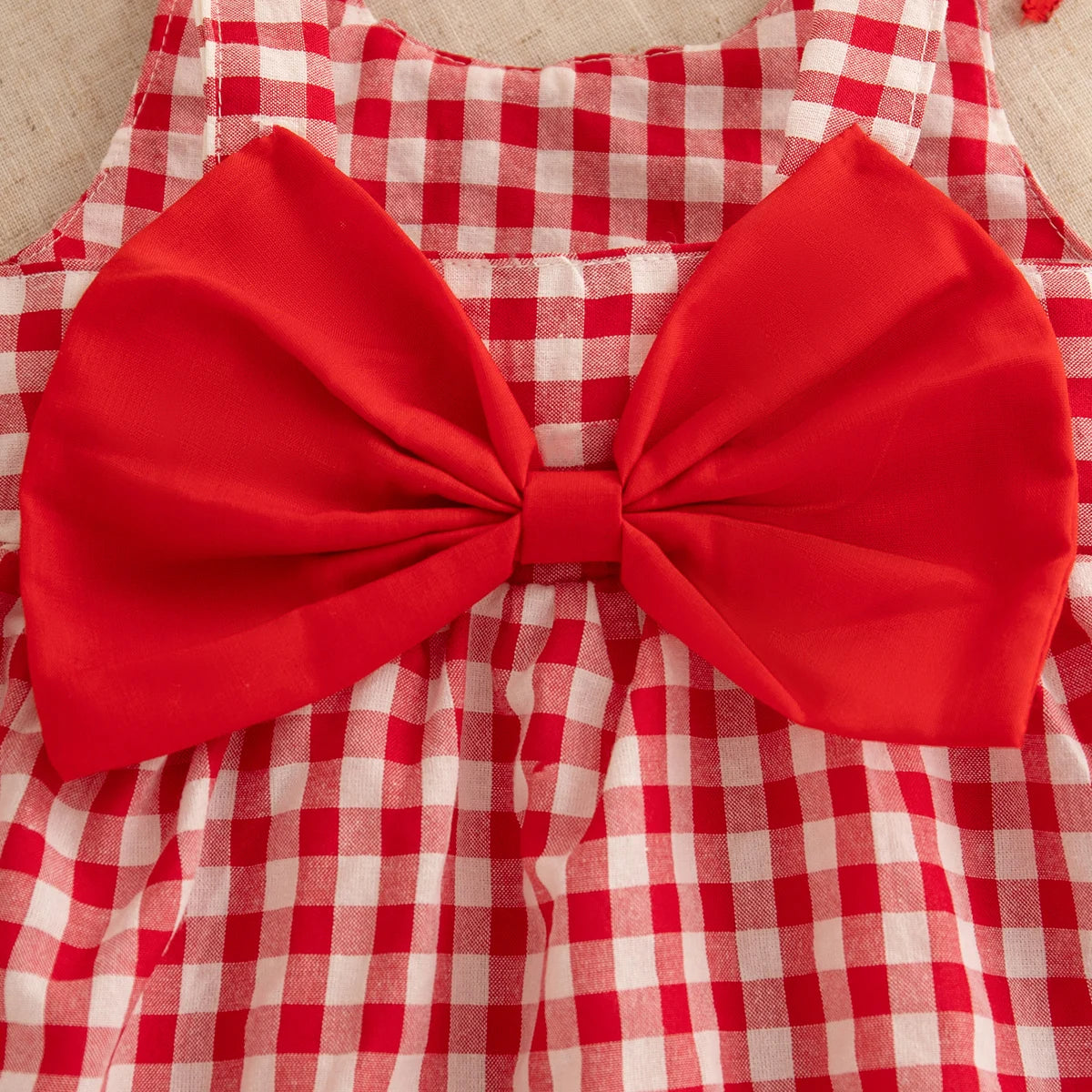 Checkered Breathable Suspender Dress