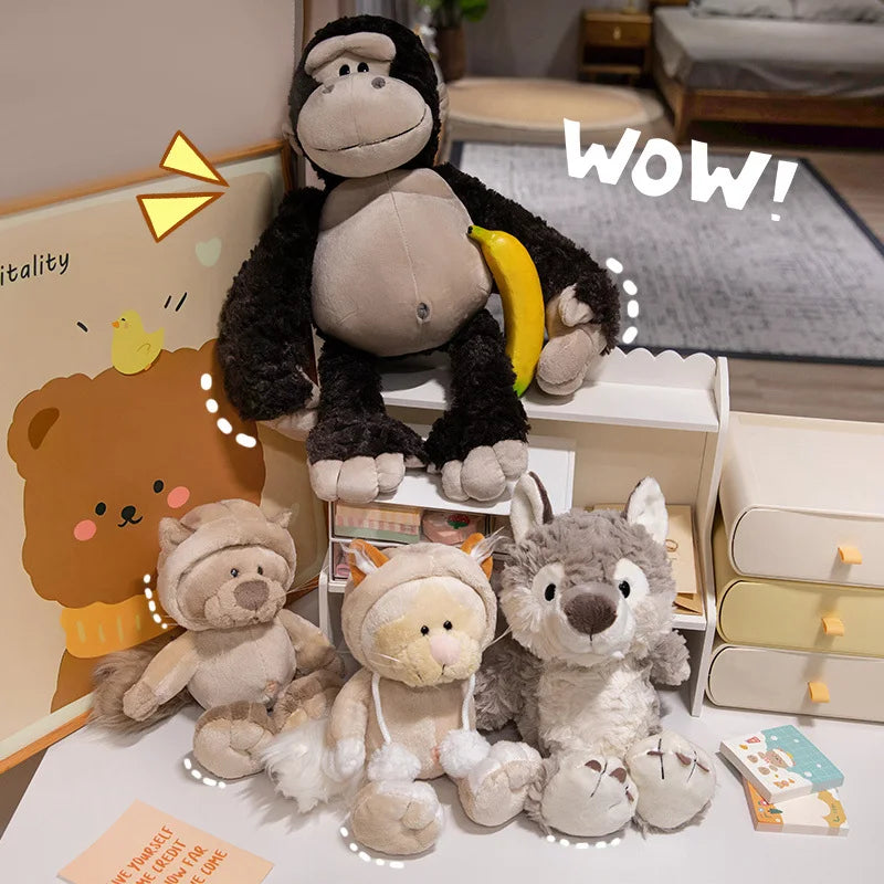 Cat, King Kong, Wolf Stuffed Animal