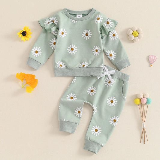 Floral Print Sweatshirt/Sweatpant Set
