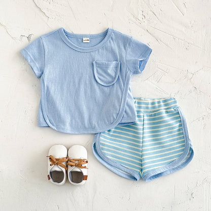 2 Piece Shirt and Stripe Shorts
