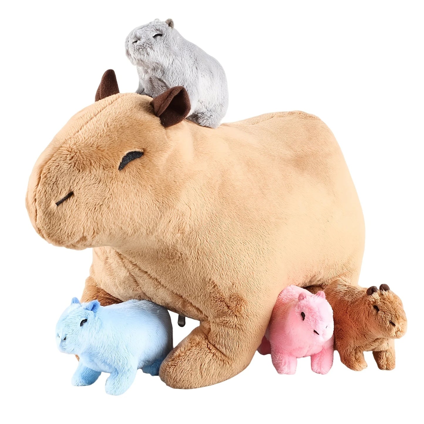 Capybara With 4 Babies Stuffed Animal