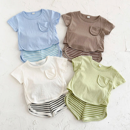 2 Piece Shirt and Stripe Shorts