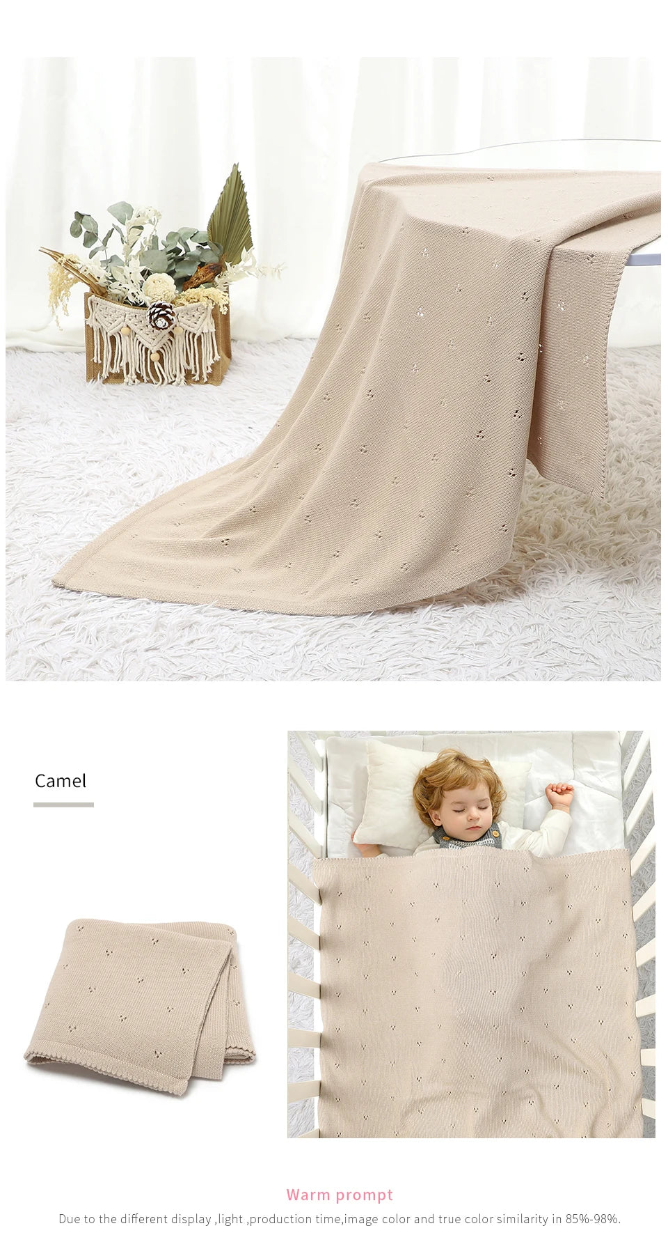 Cotton Knit Baby Blanket