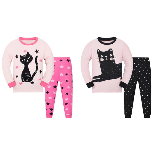 Black Cat Long Sleeve Pajama Set