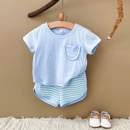 2 Piece Shirt and Stripe Shorts