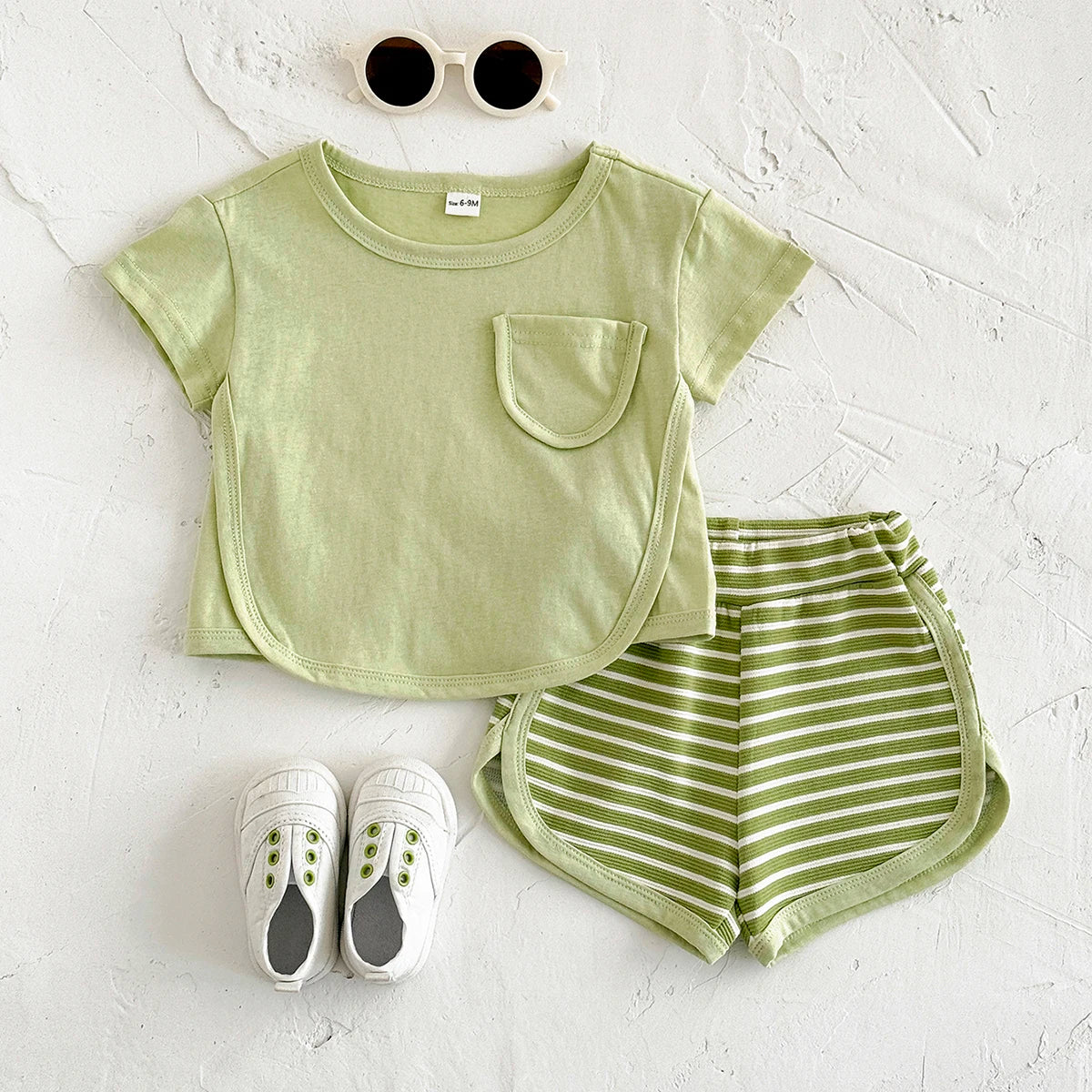 2 Piece Shirt and Stripe Shorts