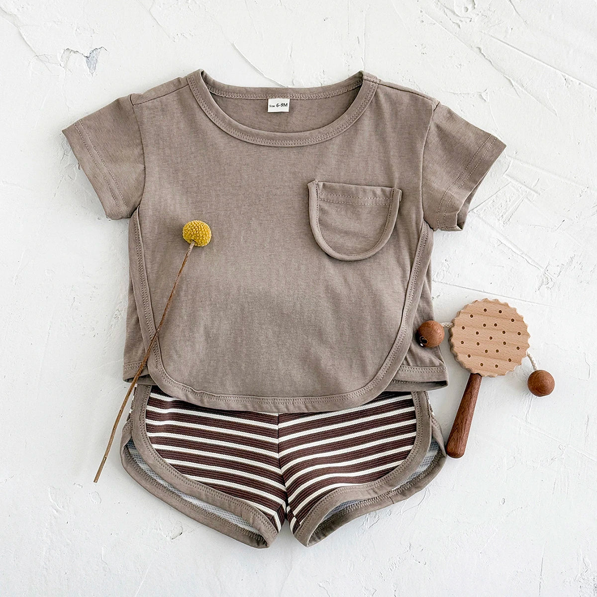 2 Piece Shirt and Stripe Shorts