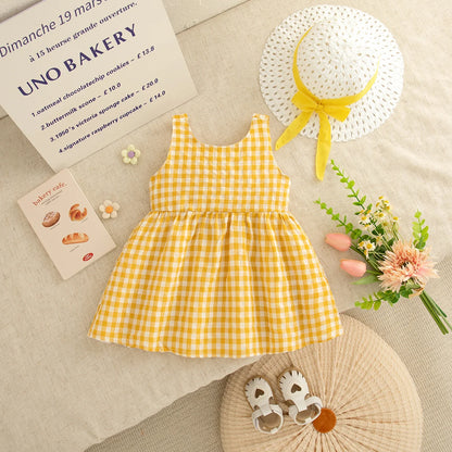 Checkered Breathable Suspender Dress
