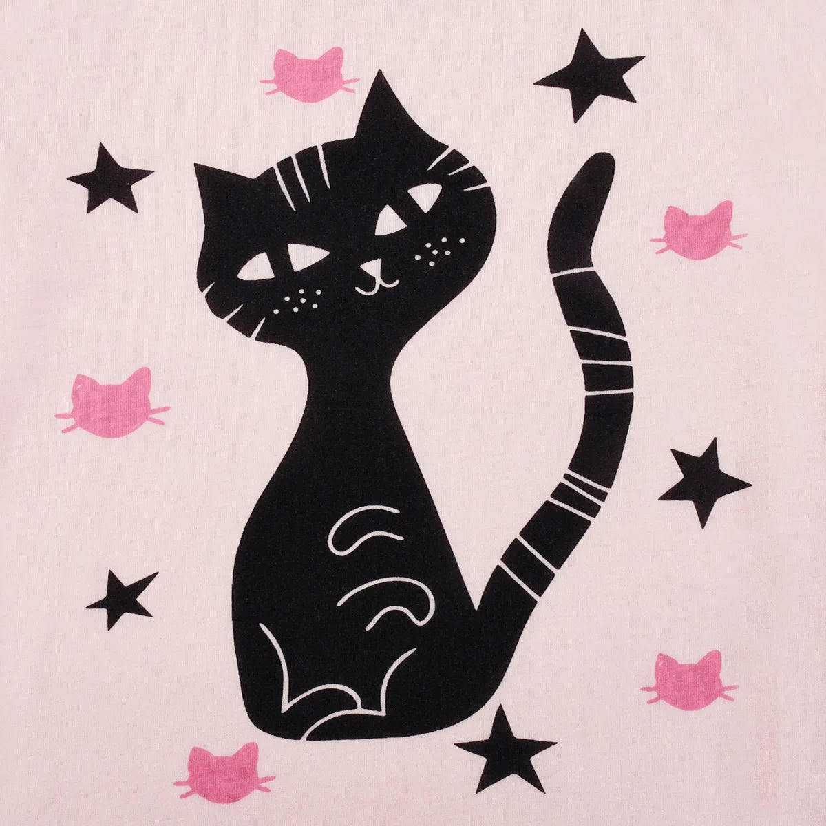 Black Cat Long Sleeve Pajama Set
