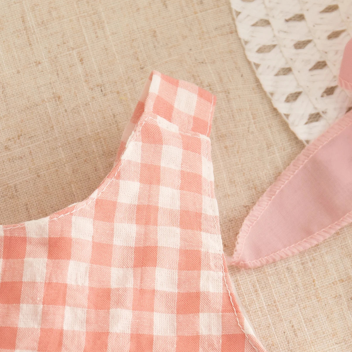 Checkered Breathable Suspender Dress