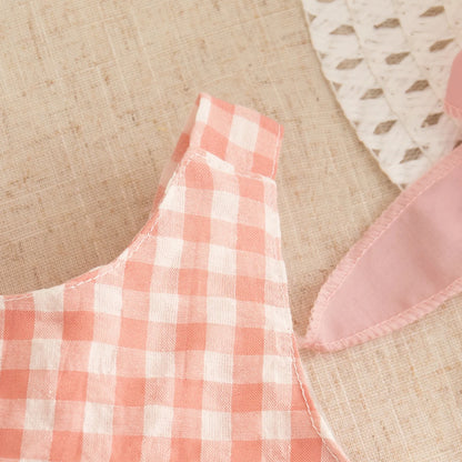 Checkered Breathable Suspender Dress