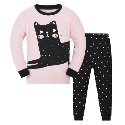 Black Cat Long Sleeve Pajama Set