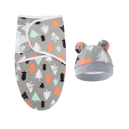 Baby Blanket & Hat Set Cartoon Printed