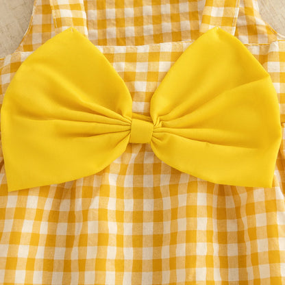 Checkered Breathable Suspender Dress