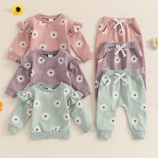 Floral Print Sweatshirt/Sweatpant Set